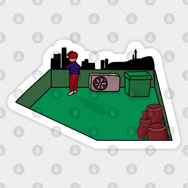 Green rooftop of Korea Sticker by Babush-kat